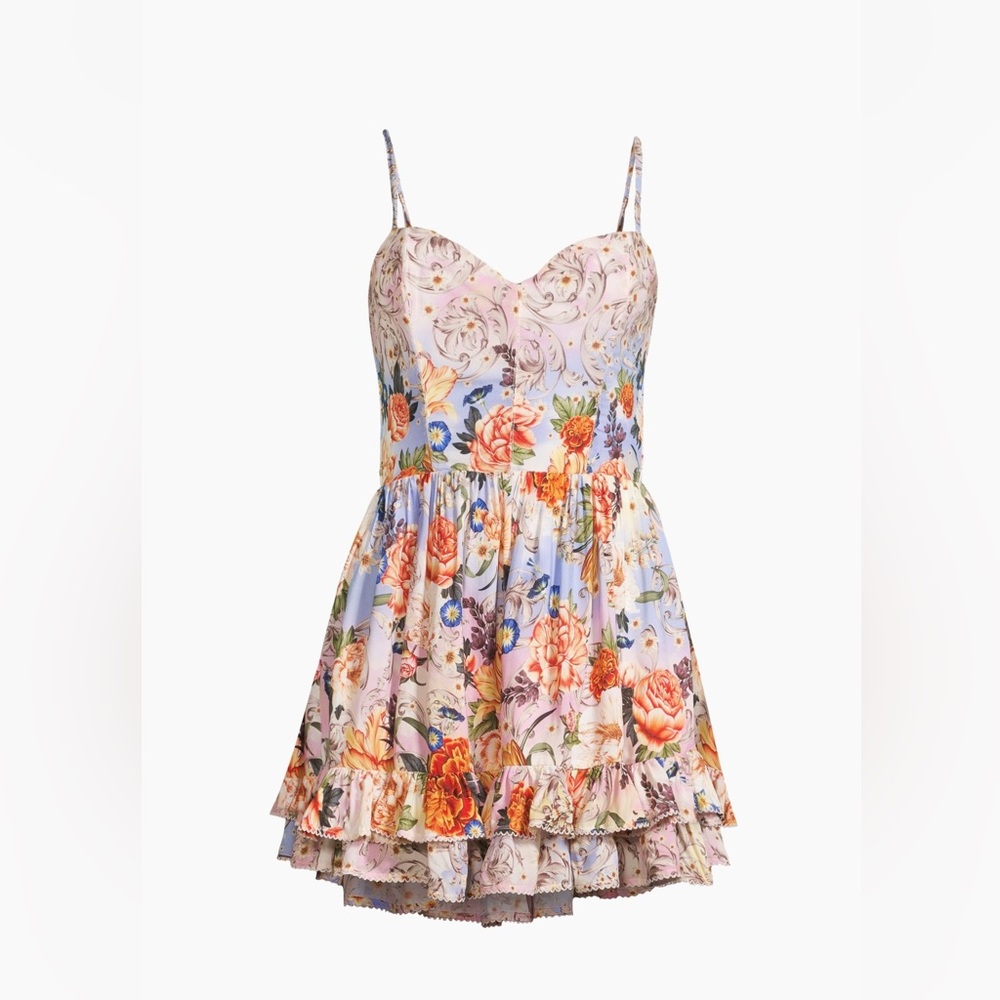 Agua Bendita Blue and White Floral Dress